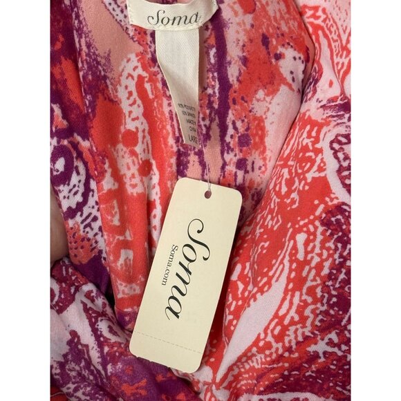 Soma Maxi Dress Crossback Straps Coral Purple Babydoll Y2K Size Large NWT - Picture 9 of 12